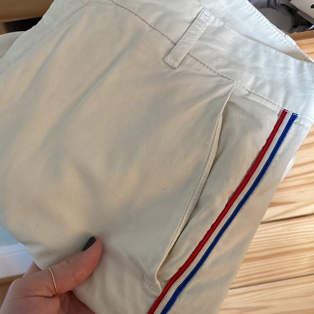 Sundry racer-stripe white pants